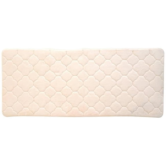 Stephan Roberts Home 60N-EM4V17-12 24 x 60 in. Embroidered Memory Foam Bath Mat - Angora