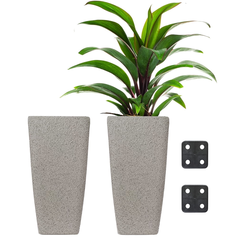 Stephan Roberts Tall 22 " Planters with Drainage Holes Set of 2, Beige