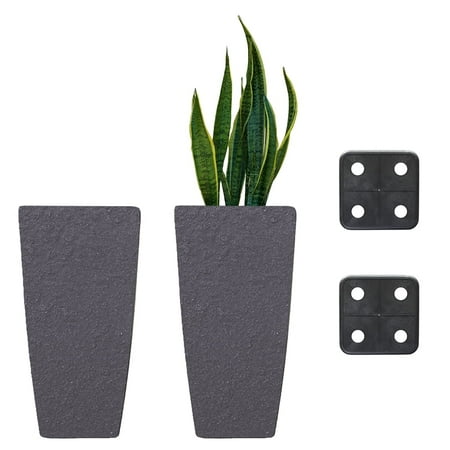 Stephan Roberts Tall 22 " Planters with Drainage Holes Set of 2, Gray