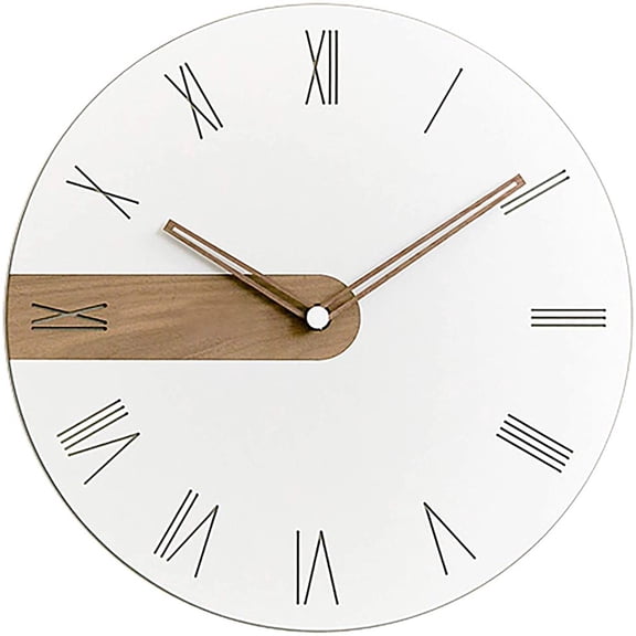 Stephanie Imports 11.4" Quartz Modern Minimalist Silent Wall Clock with Exposed Wood Design