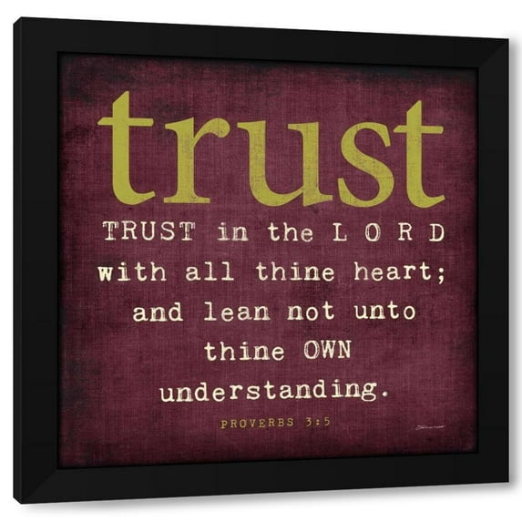 Stephanie Marrott 26x26 Black Modern Wood Framed Wall Art Titled - Trust