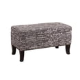 thumbnail image 1 of Stephanie Ottoman Grey Linen with Script - Grey, 1 of 1