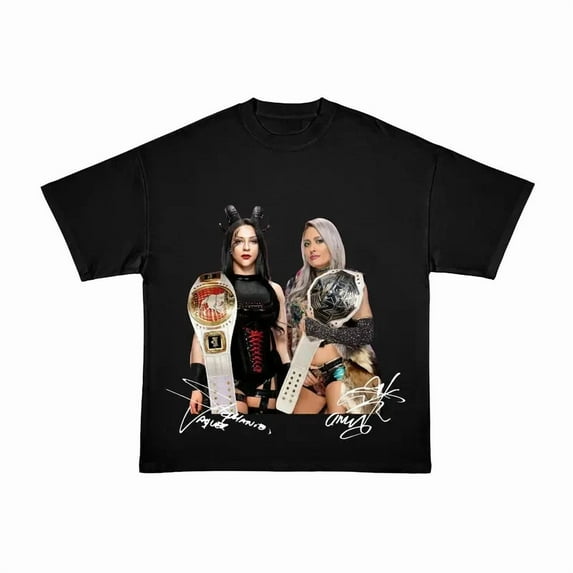 Stephanie Vaquer Giulia Championship T-Shirt, Wrestling Fan Streetwear Tee,Black Color,Size L