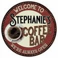 thumbnail image 1 of Stephanie's Coffee Bar Round Metal Sign Kitchen Room Wall Décor 200120041043, 1 of 1