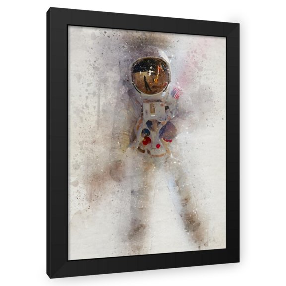 Stephen Chambers 11x14 Black Modern Wood Framed Wall Art Titled - Moonman Watercolor
