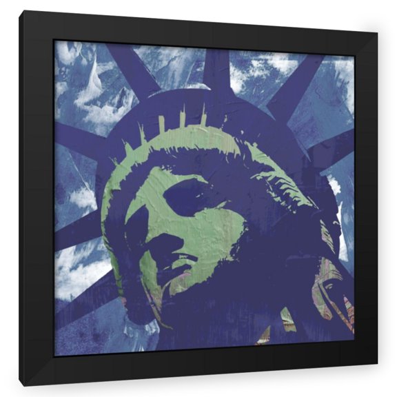Stephen Chambers 12x12 Black Modern Wood Framed Wall Art Titled - Lady Liberty 3