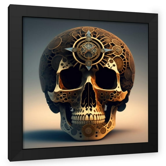 Stephen Chambers 12x12 Black Modern Wood Framed Wall Art Titled - Skull 5