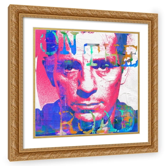 Stephen Chambers 12x12 Gold Ornate Wood Framed With Double Matting Wall Art Titled - Jack Kerouac