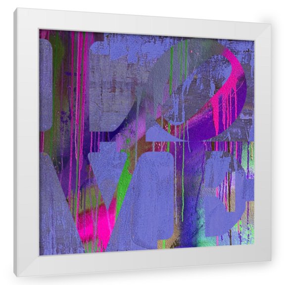 Stephen Chambers 12x12 White Modern Wood Framed Wall Art Titled - Love Very Peri 1