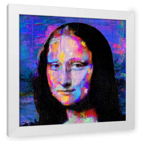 Stephen Chambers 12x12 White Modern Wood Framed Wall Art Titled - Mona Lisa 2