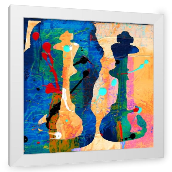 Stephen Chambers 12x12 White Modern Wood Framed Wall Art Titled - Two Kings