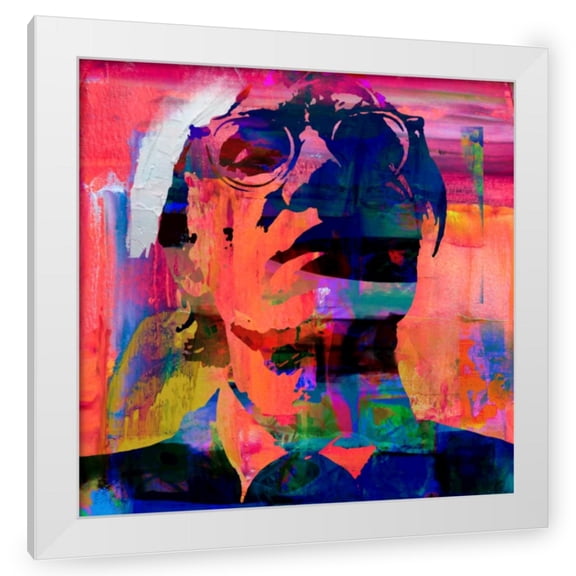 Stephen Chambers 12x12 White Modern Wood Framed Wall Art Titled - Warhol Selfie