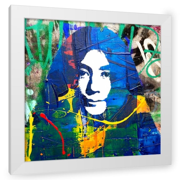 Stephen Chambers 12x12 White Modern Wood Framed Wall Art Titled - Yoko