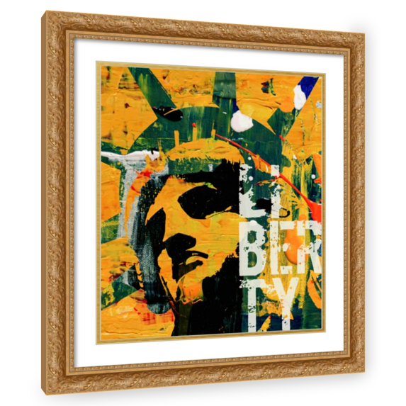 Stephen Chambers 12x13 Gold Ornate Wood Framed With Double Matting Wall Art Titled - Liberty
