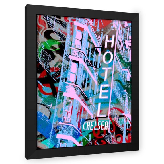 Stephen Chambers 12x14 Black Modern Wood Framed Wall Art Titled - Chelsea Hotel