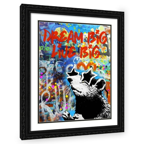 Stephen Chambers 12x14 Black Ornate Wood Framed With Double Matting Wall Art Titled - Dream Big Live Big
