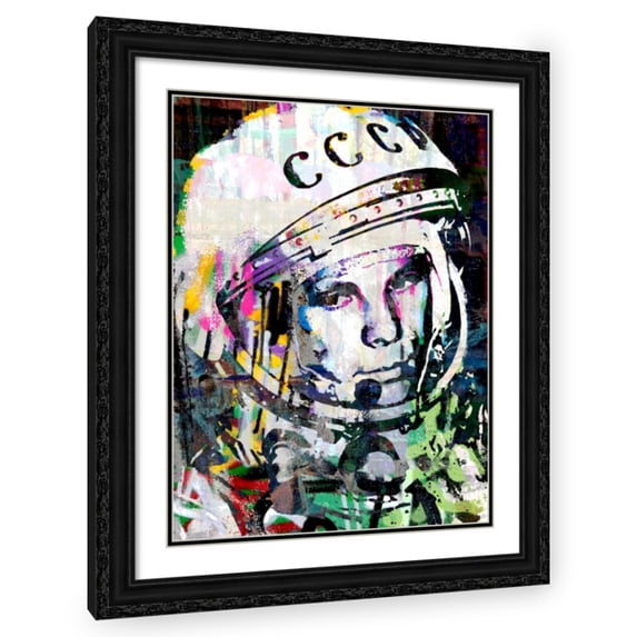 Stephen Chambers 12x14 Black Ornate Wood Framed With Double Matting Wall Art Titled - Yuri Gagarin