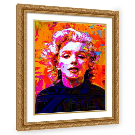 Stephen Chambers 12x14 Gold Ornate Wood Framed With Double Matting Wall Art Titled - Marilyn 2