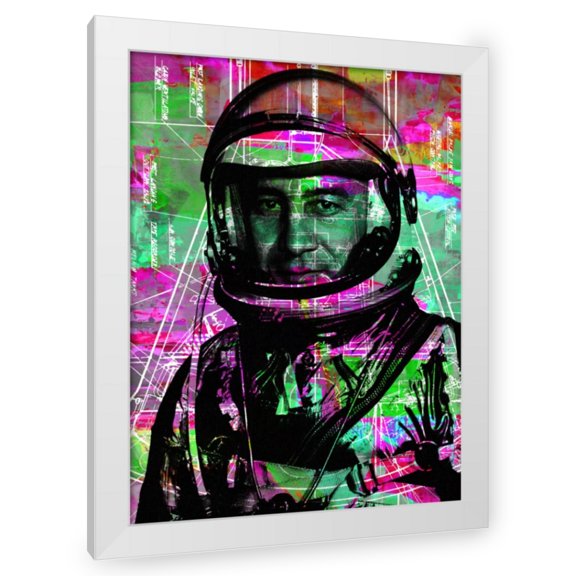 Stephen Chambers 12x14 White Modern Wood Framed Wall Art Titled - Gus Grissom