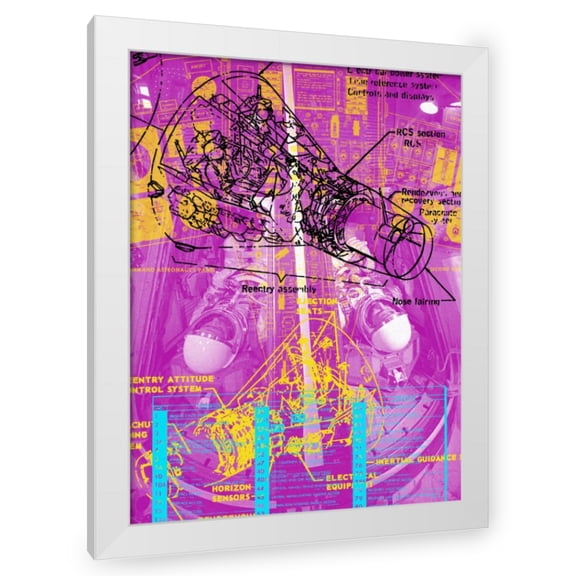 Stephen Chambers 12x14 White Modern Wood Framed Wall Art Titled - Project Gemini