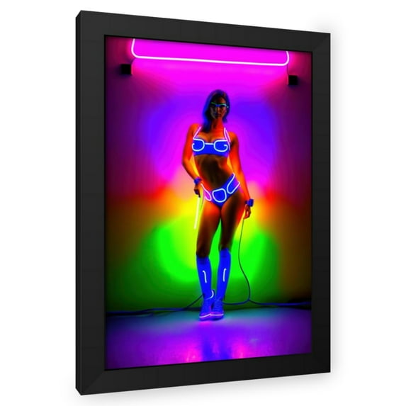 Stephen Chambers 13x18 Black Modern Wood Framed Wall Art Titled - Neon Venus 30