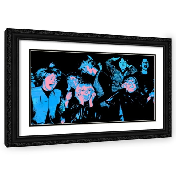Stephen Chambers 14x10 Black Ornate Wood Framed With Double Matting Wall Art Titled - Beatlemania 1