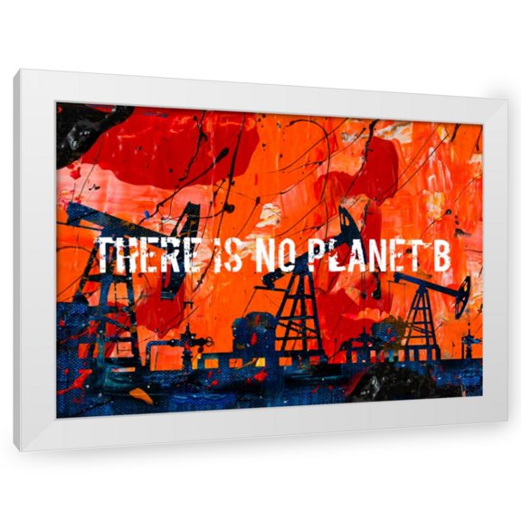 Stephen Chambers 14x11 White Modern Wood Framed Wall Art Titled - Planet B