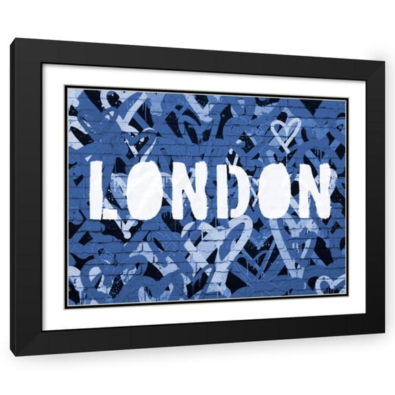 Stephen Chambers 14x12 Black Ornate Wood Framed With Double Matting Wall Art Titled - Love London