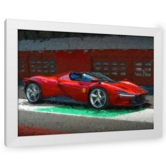 Stephen Chambers 14x12 White Modern Wood Framed Wall Art Titled - Ferrari Daytona Sp3 10