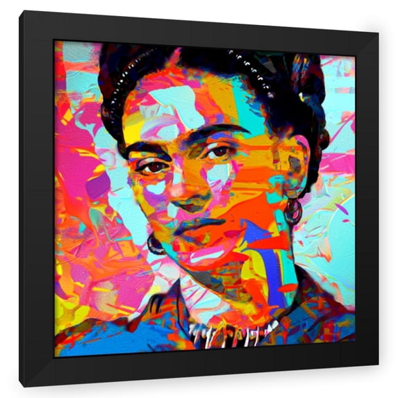 Stephen Chambers 15x15 Black Modern Wood Framed Wall Art Titled - Frida 1