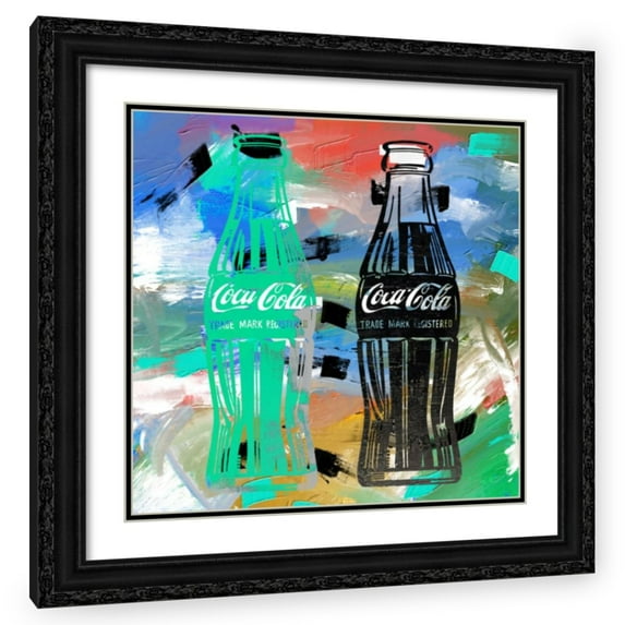 Stephen Chambers 15x15 Black Ornate Wood Framed With Double Matting Wall Art Titled - Coke Green