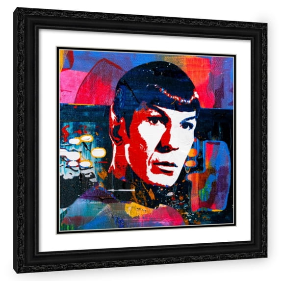 Stephen Chambers 15x15 Black Ornate Wood Framed With Double Matting Wall Art Titled - Spock 1
