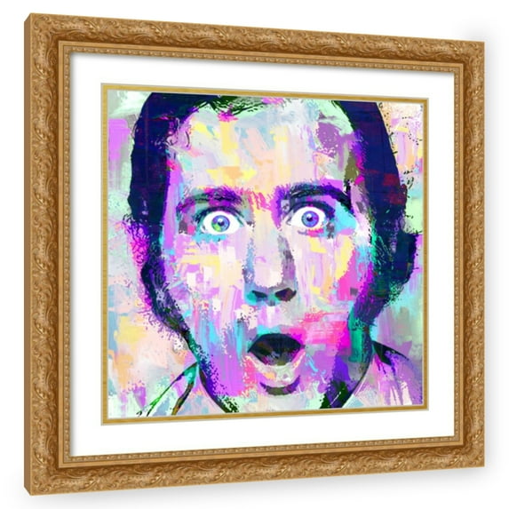 Stephen Chambers 15x15 Gold Ornate Wood Framed With Double Matting Wall Art Titled - Andy Kaufman
