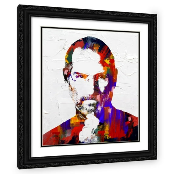 Stephen Chambers 15x17 Black Ornate Wood Framed With Double Matting Wall Art Titled - Steve Jobs