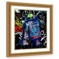 thumbnail image 1 of Stephen Chambers 15x17 Gold Ornate Wood Framed With Double Matting Wall Art Titled - R2D2 Graffiti, 1 of 6