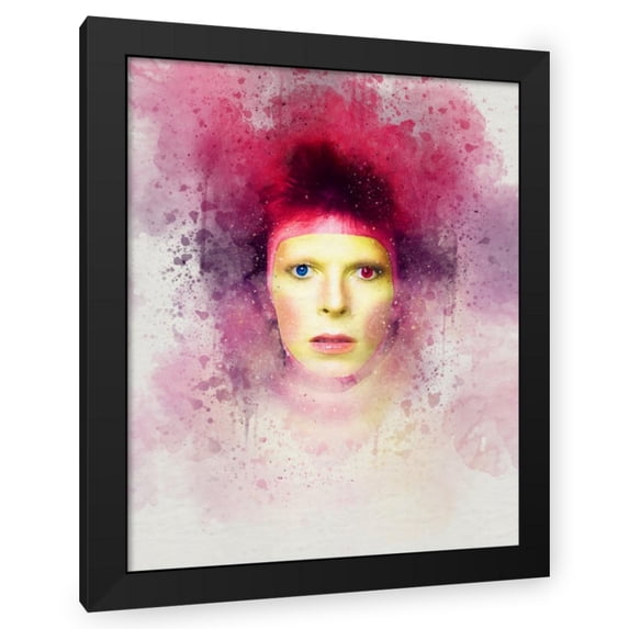Stephen Chambers 15x18 Black Modern Wood Framed Wall Art Titled - David Bowie Watercolor