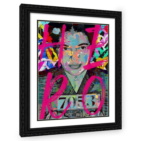 Stephen Chambers 15x18 Black Ornate Wood Framed With Double Matting Wall Art Titled - Rosa Parks Hero 2