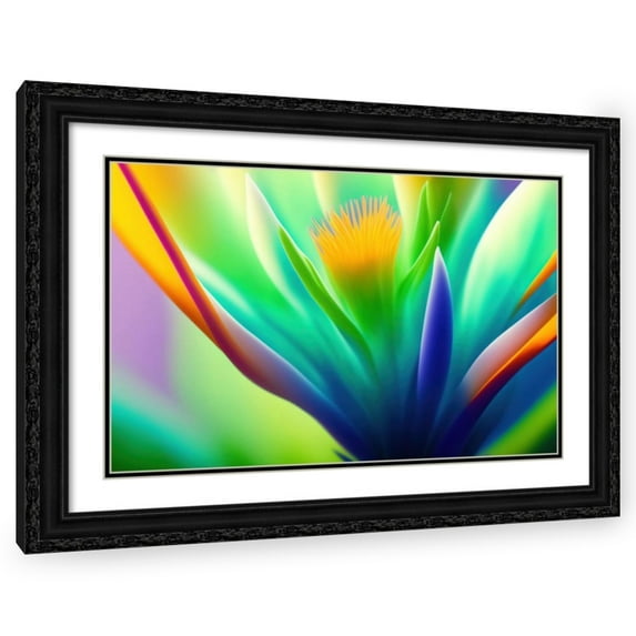 Stephen Chambers 18x13 Black Ornate Wood Framed With Double Matting Wall Art Titled - Flower7