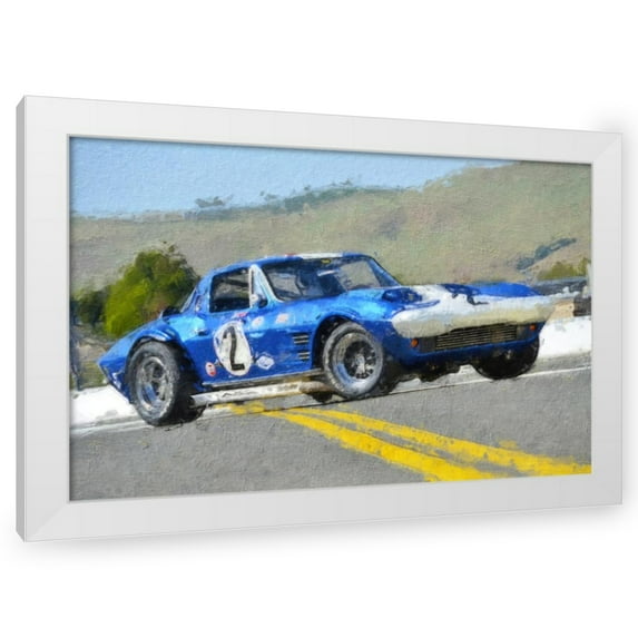 Stephen Chambers 18x13 White Modern Wood Framed Wall Art Titled - Corvette Grand Sport 6