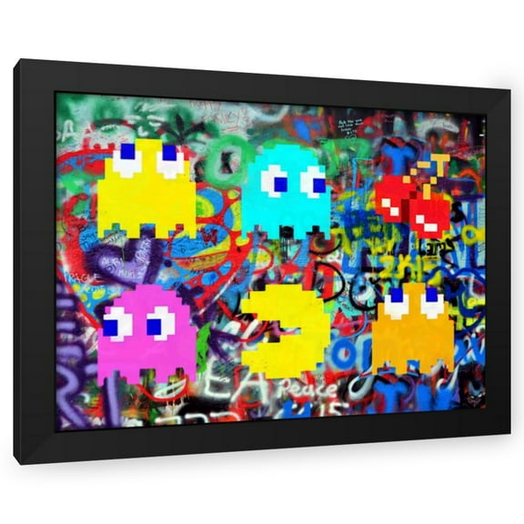 Stephen Chambers 18x15 Black Modern Wood Framed Wall Art Titled - Pacman