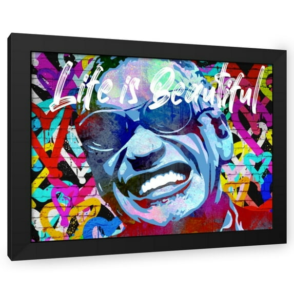 Stephen Chambers 18x15 Black Modern Wood Framed Wall Art Titled - Ray Life Is Beautiful