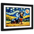 thumbnail image 1 of Stephen Chambers 18x15 Black Ornate Wood Framed With Double Matting Wall Art Titled - Dachshund 6, 1 of 6