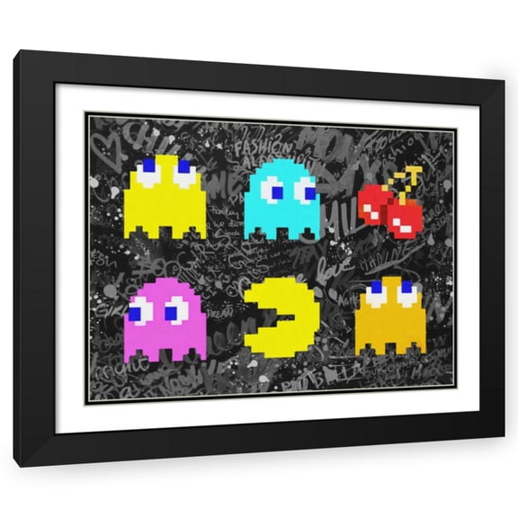 Stephen Chambers 18x15 Black Ornate Wood Framed With Double Matting Wall Art Titled - Pacman 2
