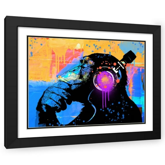 Stephen Chambers 18x15 Black Ornate Wood Framed With Double Matting Wall Art Titled - The Thinker