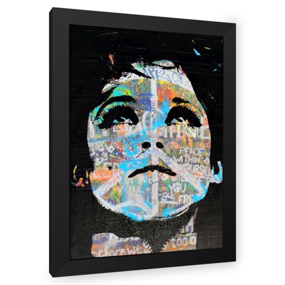 Stephen Chambers 18x24 Black Modern Wood Framed Wall Art Titled - Peace Edie Sedgwick