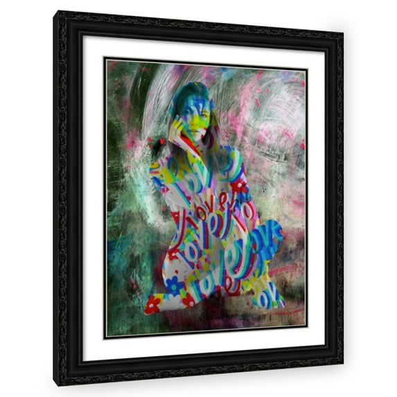 Stephen Chambers 19x24 Black Ornate Wood Framed With Double Matting Wall Art Titled - Sitting Venus