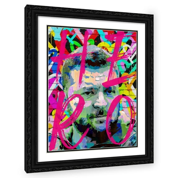Stephen Chambers 19x24 Black Ornate Wood Framed With Double Matting Wall Art Titled - Zelensky Hero 2