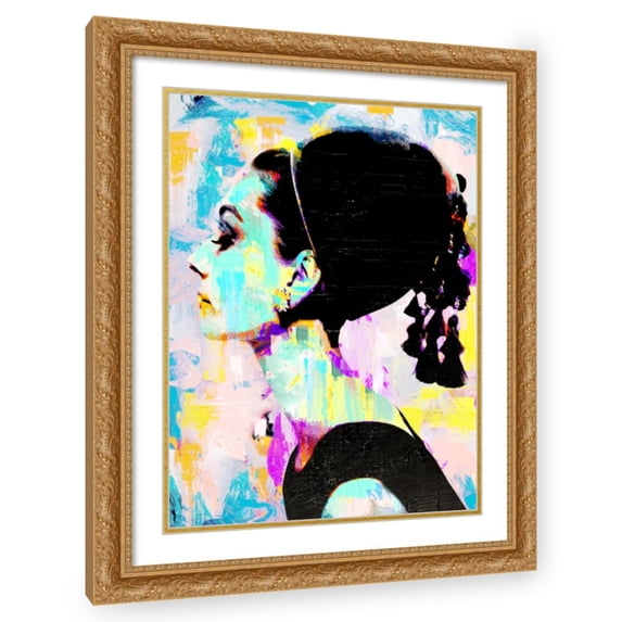 Stephen Chambers 19x24 Gold Ornate Wood Framed With Double Matting Wall Art Titled - Hepburn