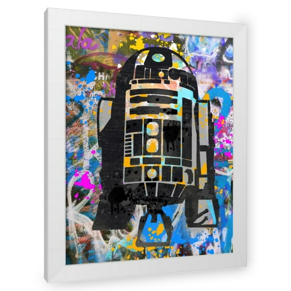 Stephen Chambers 19x24 White Modern Wood Framed Wall Art Titled - R2D2