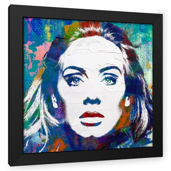 Stephen Chambers 20x20 Black Modern Wood Framed Wall Art Titled - Adele 2